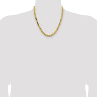 14K Yellow Gold 20" Byzantine Chain Necklace - 5.25mm Width by Oro Pregiato