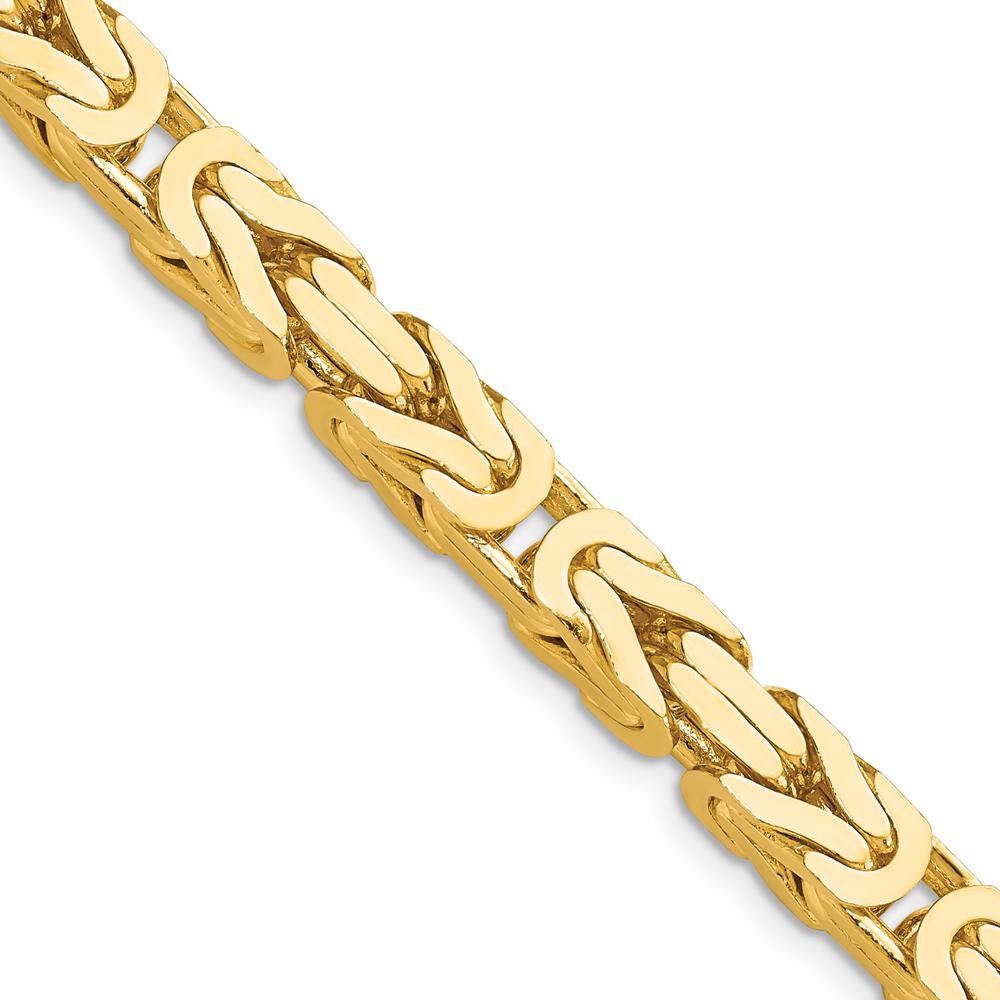 14K Yellow Gold 20" Byzantine Chain Necklace - 6.5mm Width by Oro Pregiato