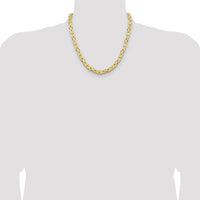 14K Yellow Gold 20" Byzantine Chain Necklace - 6.5mm Width by Oro Pregiato