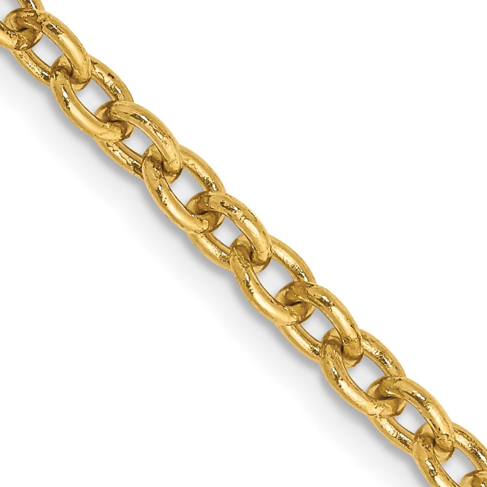 14K Yellow Gold 20" Cable Link Chain with Lobster Clasp - 3.2mm Width by Oro Pregiato