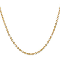 14K Yellow Gold 20" Cable Link Chain with Lobster Clasp - 3.2mm Width by Oro Pregiato