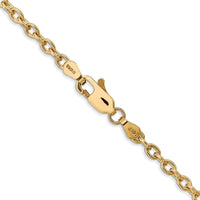 14K Yellow Gold 20" Cable Link Chain with Lobster Clasp - 3.2mm Width by Oro Pregiato