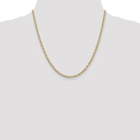 14K Yellow Gold 20" Cable Link Chain with Lobster Clasp - 3.2mm Width by Oro Pregiato