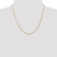 14K Yellow Gold 20" Cable Rope Chain Necklace with Spring Ring Clasp - 1.55mm Width