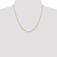 14K Yellow Gold 20" Cable Rope Chain with Spring Ring Clasp - 1.35mm Width