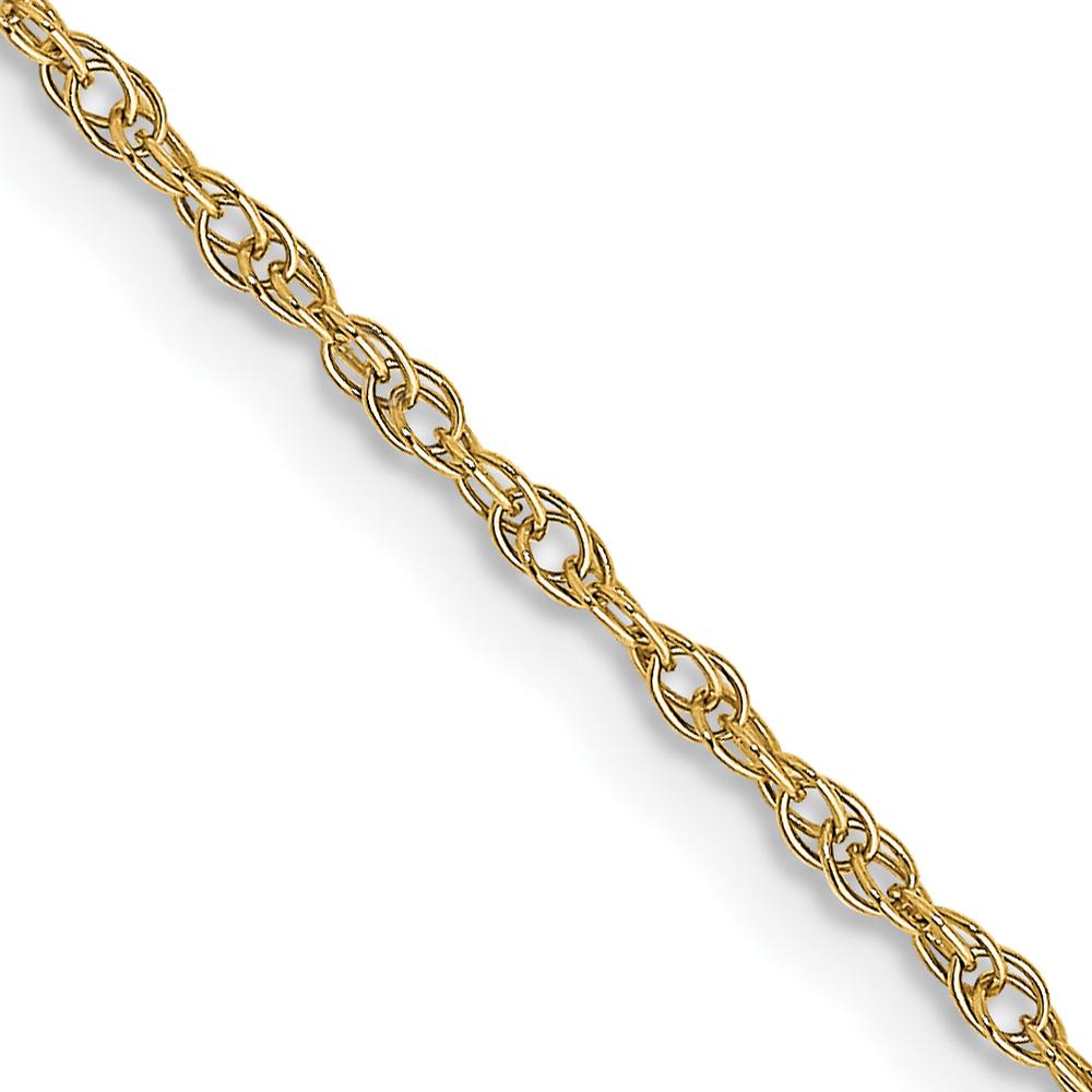14K Yellow Gold 20" Cable Rope Necklace with Spring Ring Clasp - 1.15mm Width
