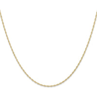 14K Yellow Gold 20" Cable Rope Necklace with Spring Ring Clasp - 1.15mm Width