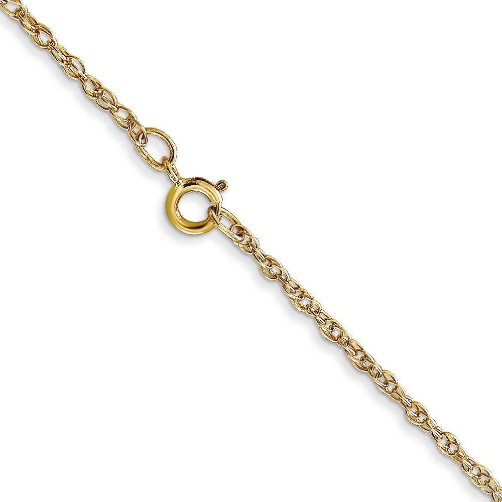 14K Yellow Gold 20" Cable Rope Necklace with Spring Ring Clasp - 1.15mm Width