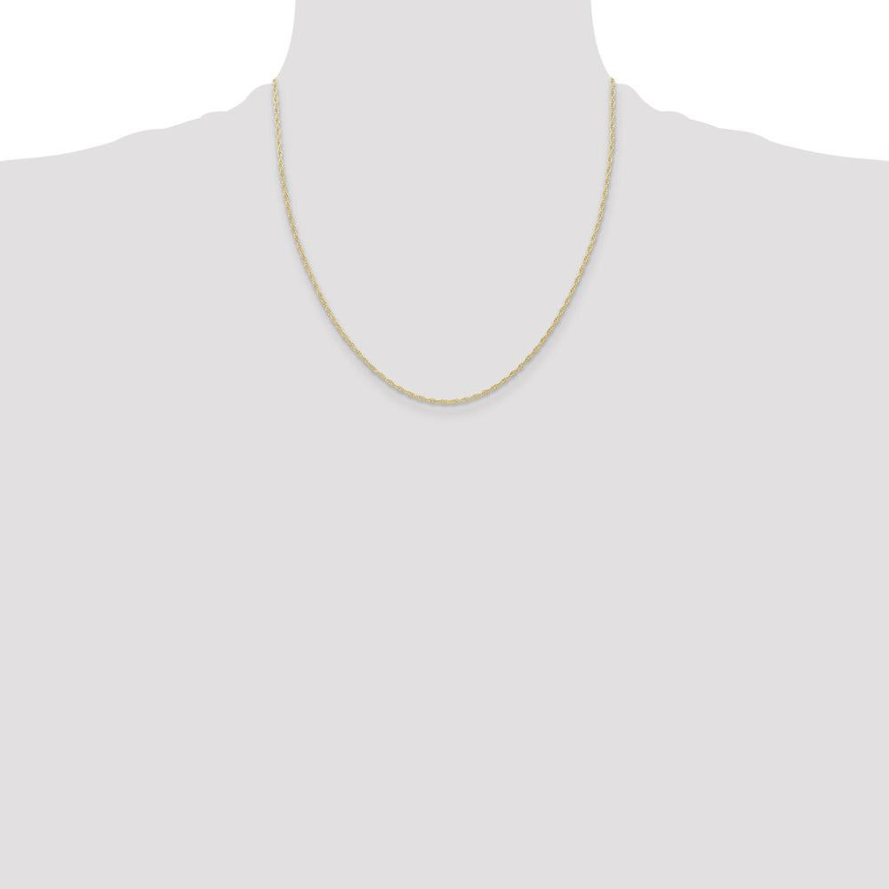 14K Yellow Gold 20" Cable Rope Necklace with Spring Ring Clasp - 1.15mm Width