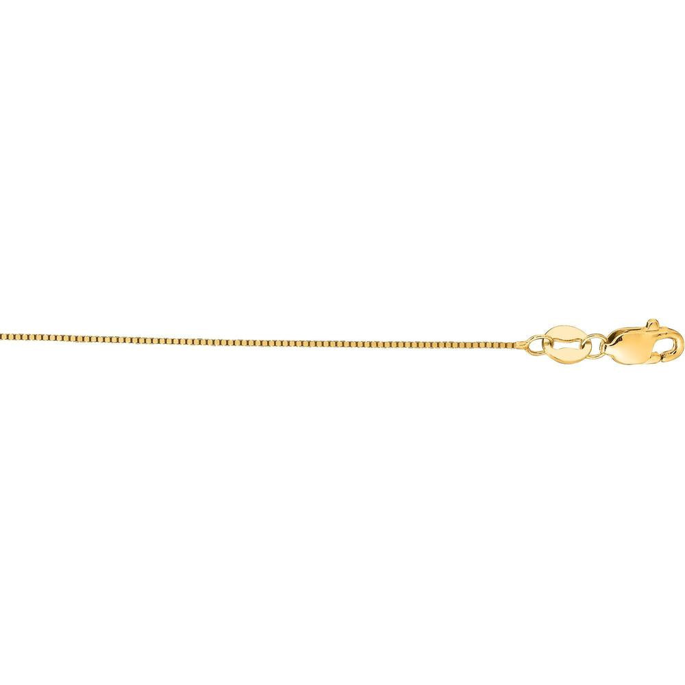 14K Yellow Gold 20" Classic Box Chain with Lobster Clasp - .45mm by Orozza Fine Jewelry