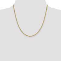 14K Yellow Gold 20" Concave Anchor Chain Necklace - 2.4mm Width with Lobster Clasp by Oro Pregiato