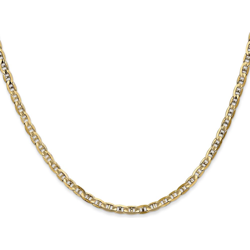 14K Yellow Gold 20" Concave Anchor Chain Necklace - 3mm Width by Oro Pregiato