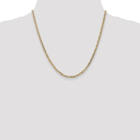 14K Yellow Gold 20" Concave Anchor Chain Necklace - 3mm Width by Oro Pregiato