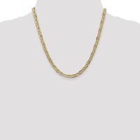 14K Yellow Gold 20" Concave Anchor Chain Necklace - 5.25mm Width, Polished Finish by Oro Pregiato