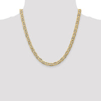 14K Yellow Gold 20" Concave Anchor Chain Necklace - 6.25mm Width by Oro Pregiato