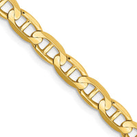 14K Yellow Gold 20" Concave Anchor Chain Necklace - Polished Finish by Oro Pregiato