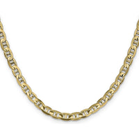 14K Yellow Gold 20" Concave Anchor Chain Necklace - Polished Finish by Oro Pregiato