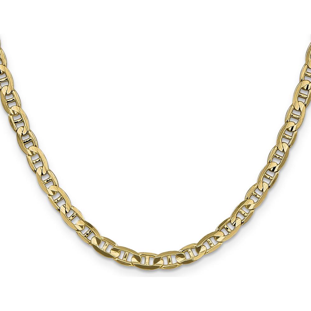 14K Yellow Gold 20" Concave Anchor Chain Necklace - Polished Finish by Oro Pregiato