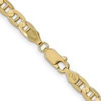14K Yellow Gold 20" Concave Anchor Chain Necklace - Polished Finish by Oro Pregiato