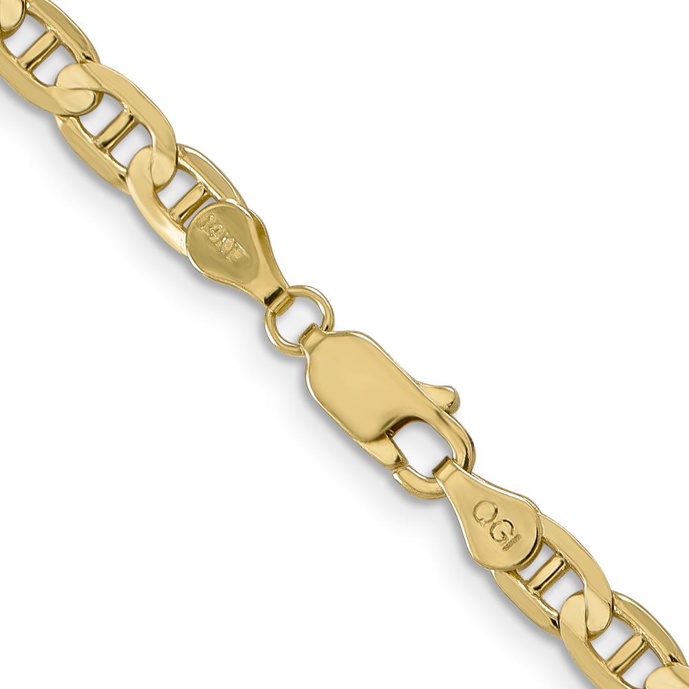 14K Yellow Gold 20" Concave Anchor Chain Necklace - Polished Finish by Oro Pregiato