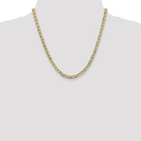 14K Yellow Gold 20" Concave Anchor Chain Necklace - Polished Finish by Oro Pregiato