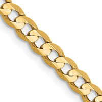 14K Yellow Gold 20" Concave Curb Chain Necklace - 3.8mm Width by Oro Pregiato