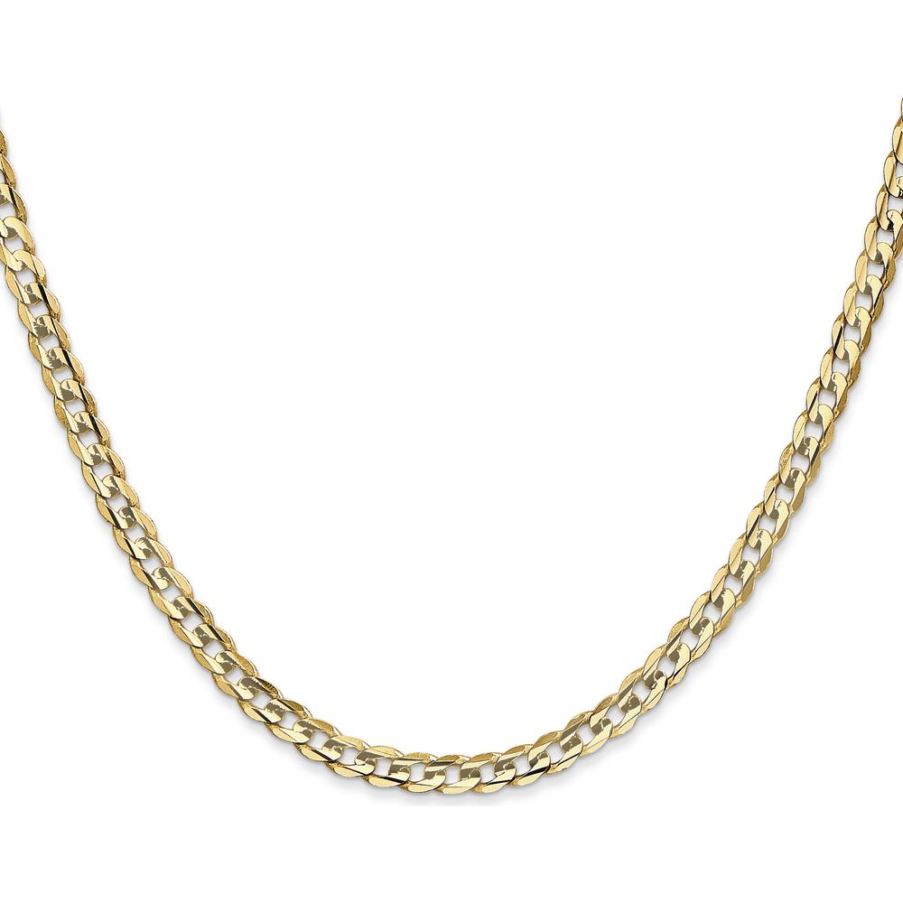 14K Yellow Gold 20" Concave Curb Chain Necklace - 3.8mm Width by Oro Pregiato