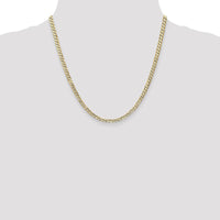14K Yellow Gold 20" Concave Curb Chain Necklace - 3.8mm Width by Oro Pregiato