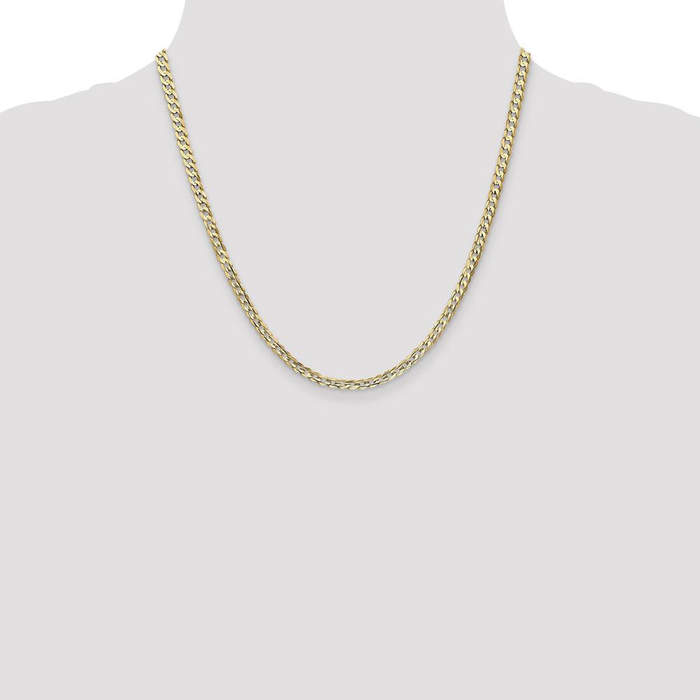 14K Yellow Gold 20" Concave Curb Chain Necklace - 3.8mm Width by Oro Pregiato