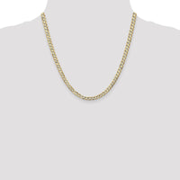 14K Yellow Gold 20" Concave Curb Chain Necklace - 4.5mm Width by Oro Pregiato