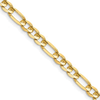 14K Yellow Gold 20" Concave Open Figaro Chain - 4.5mm Width by Oro Pregiato