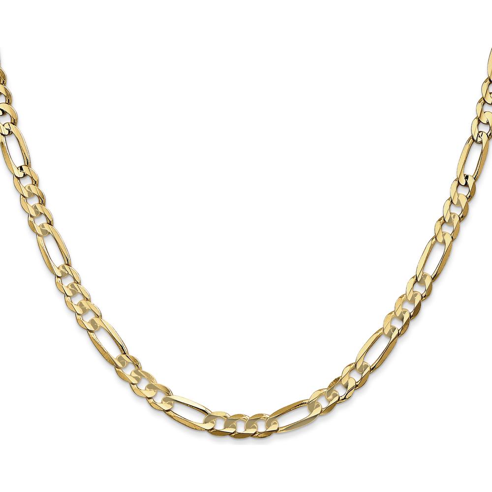 14K Yellow Gold 20" Concave Open Figaro Chain - 4.5mm Width by Oro Pregiato
