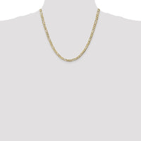14K Yellow Gold 20" Concave Open Figaro Chain - 4.5mm Width by Oro Pregiato