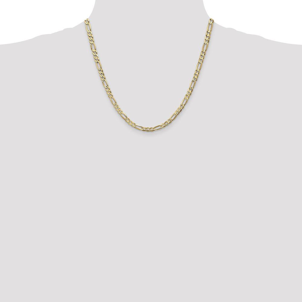 14K Yellow Gold 20" Concave Open Figaro Chain - 4.5mm Width by Oro Pregiato