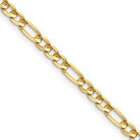 14K Yellow Gold 20" Concave Open Figaro Chain - 4mm Width by Oro Pregiato