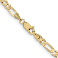 14K Yellow Gold 20" Concave Open Figaro Chain - 4mm Width by Oro Pregiato