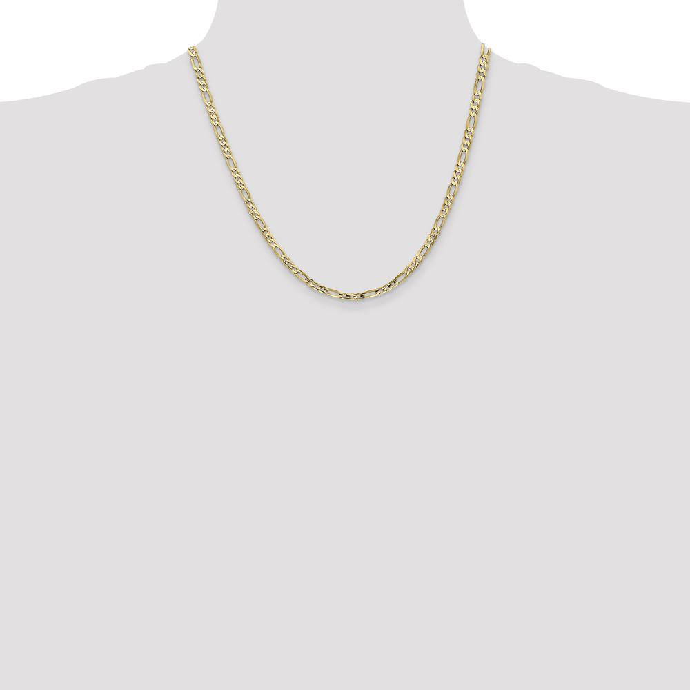 14K Yellow Gold 20" Concave Open Figaro Chain - 4mm Width by Oro Pregiato