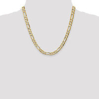 14K Yellow Gold 20" Concave Open Figaro Chain - 6.75mm Width by Oro Pregiato