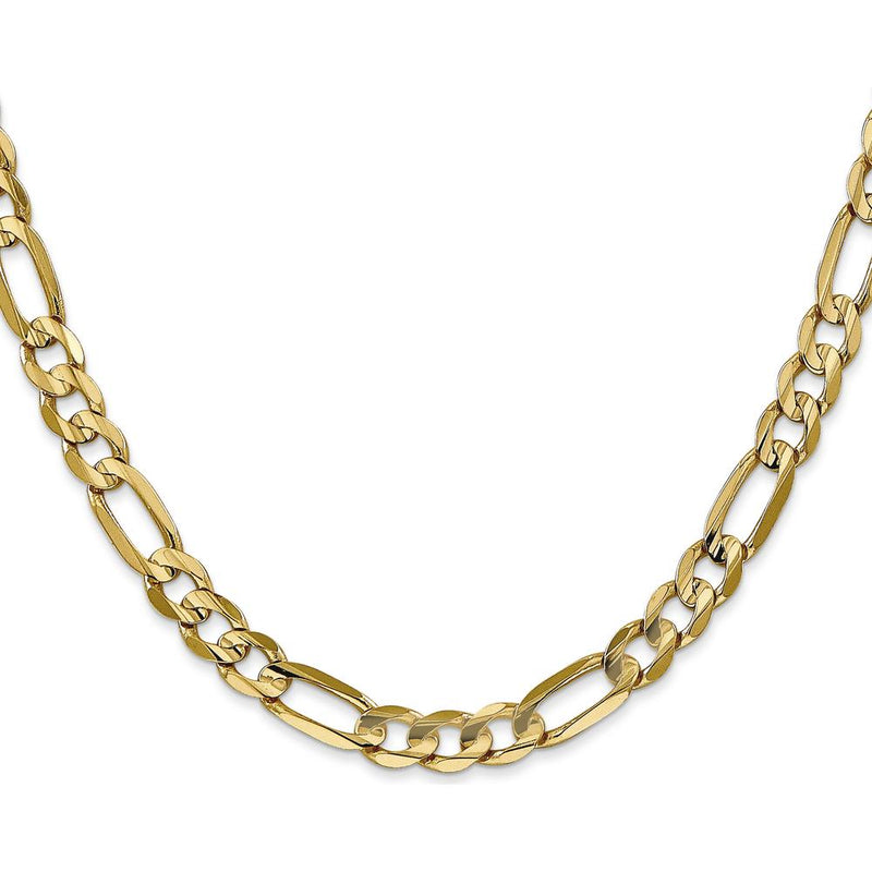 14K Yellow Gold 20" Concave Open Figaro Chain - 6mm Width by Oro Pregiato