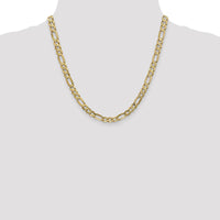 14K Yellow Gold 20" Concave Open Figaro Chain - 6mm Width by Oro Pregiato