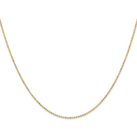 14K Yellow Gold 20" Diamond-Cut Beaded Pendant Chain - 1.2mm Width by Oro Pregiato