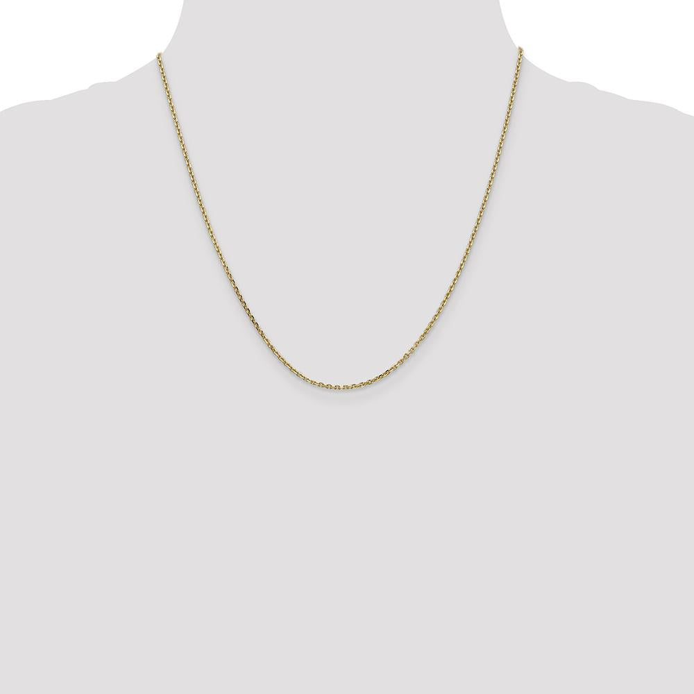 14K Yellow Gold 20" Diamond-Cut Cable Chain Necklace with Lobster Clasp - 1.65mm Width by Oro Pregiato