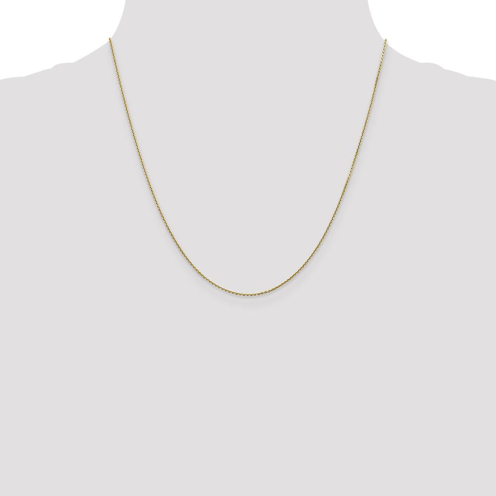 14K Yellow Gold 20" Diamond-Cut Cable Chain Necklace with Lobster Clasp by Monteluci Fine Jewelry