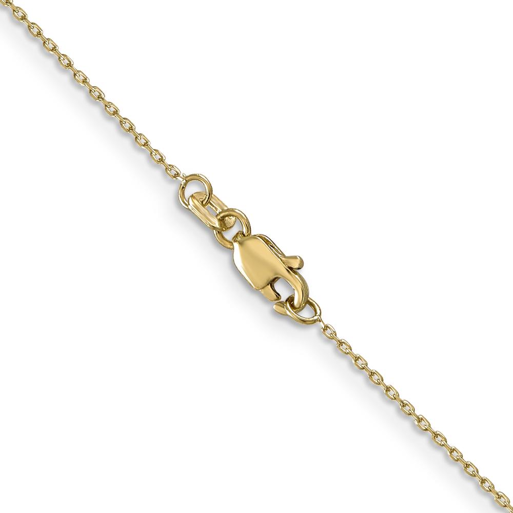 14K Yellow Gold 20" Diamond-Cut Cable Chain with Lobster Clasp - 0.8mm Width by Oro Pregiato