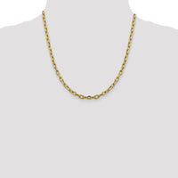14K Yellow Gold 20" Diamond-Cut Cable Link Chain - 4.9mm Width by Oro Pregiato