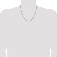 14K Yellow Gold 20" Diamond-Cut Forzantine Cable Chain - 1.4mm Width by Oro Pregiato