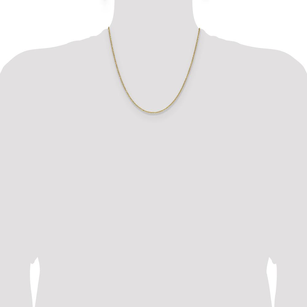 14K Yellow Gold 20" Diamond-Cut Forzantine Cable Chain - 1.4mm Width by Oro Pregiato