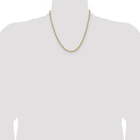 14K Yellow Gold 20" Diamond-Cut French Link Chain - Polished Finish with Lobster Clasp by Oro Pregiato