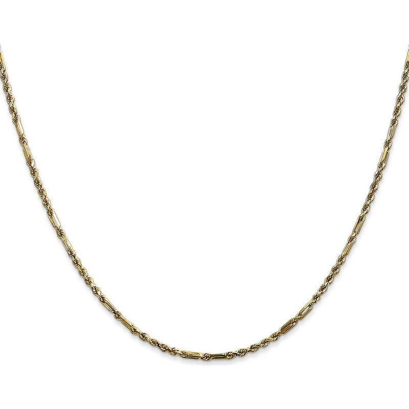 14K Yellow Gold 20" Diamond-Cut Milano Rope Chain Necklace with Lobster Clasp - 1.8mm Solid Link by Oro Pregiato