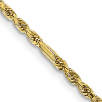 14K Yellow Gold 20" Diamond-Cut Milano Rope Chain Necklace with Lobster Clasp - 1.8mm Solid Link by Oro Pregiato